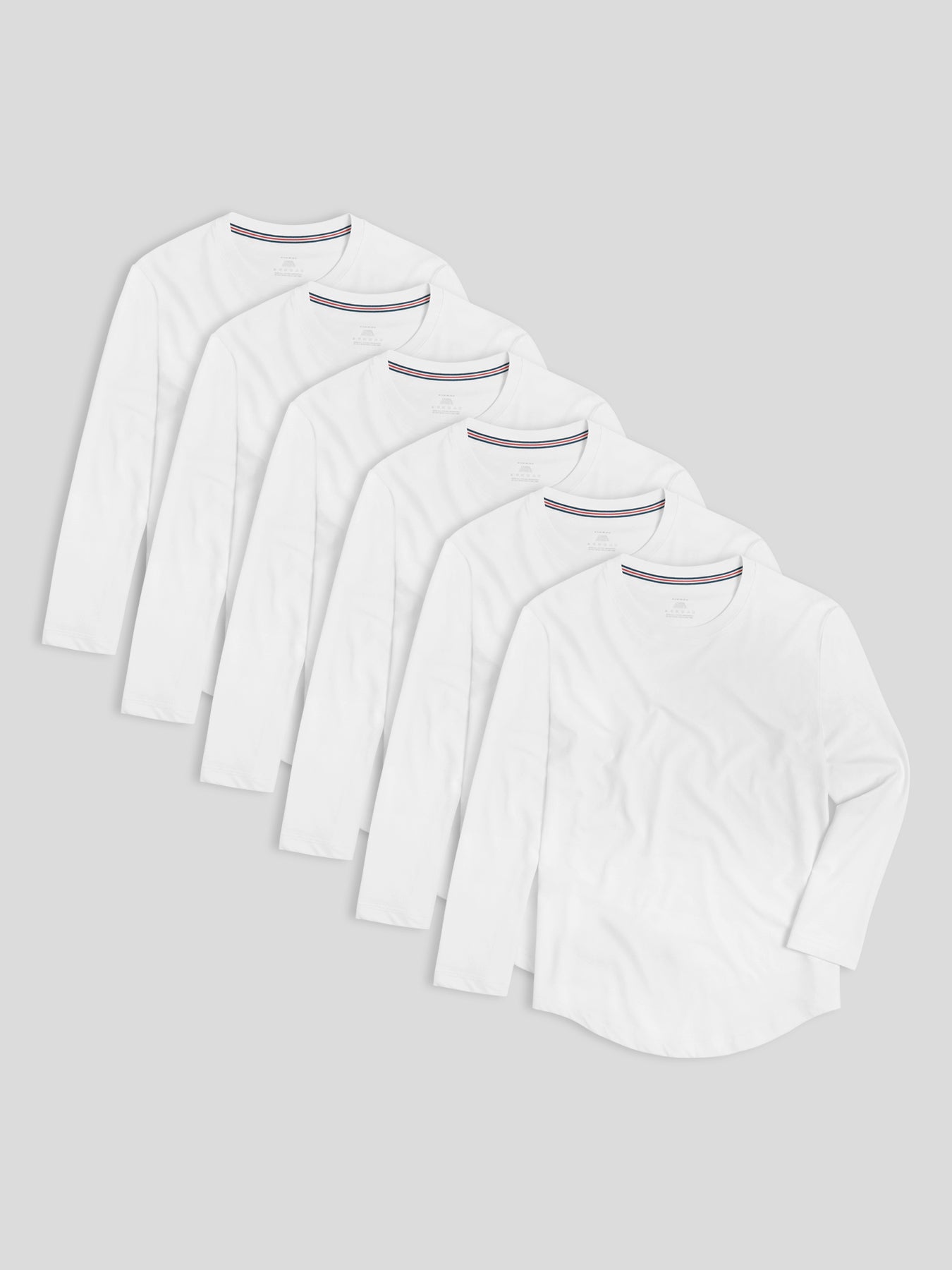 StaySmooth de manga larga Tee 6-Pack: de corte entallado