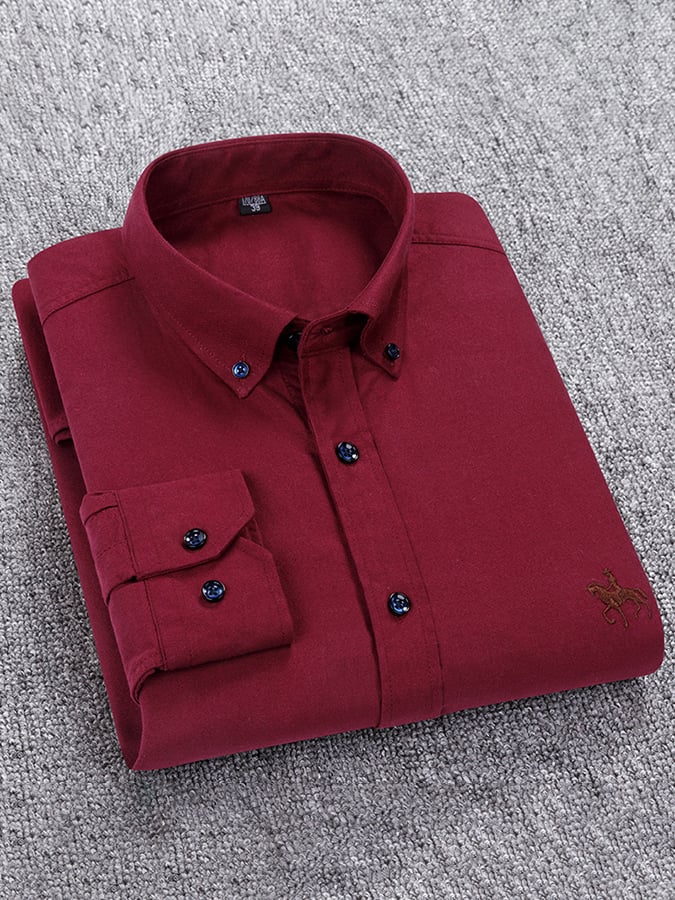 Camisa ejecutivo de algodón bordado para hombre