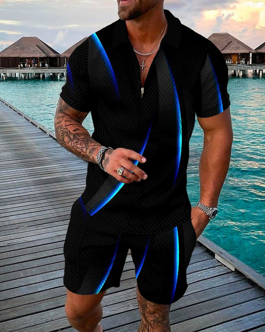 Camisa polo casual Gradient Two Piece para hombre