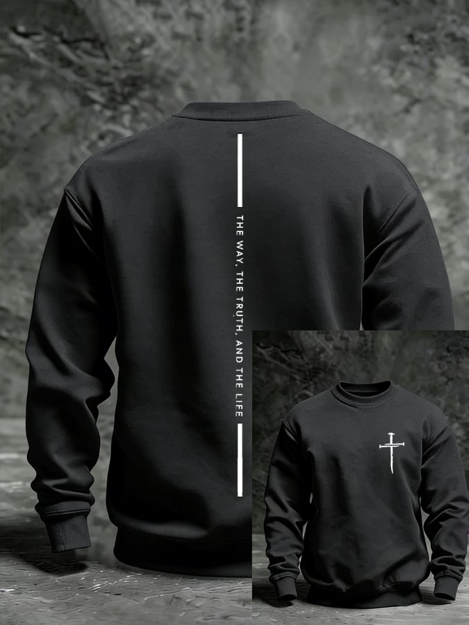 para hombre Faith Print casual Sweacamiseta-Fast Shipping