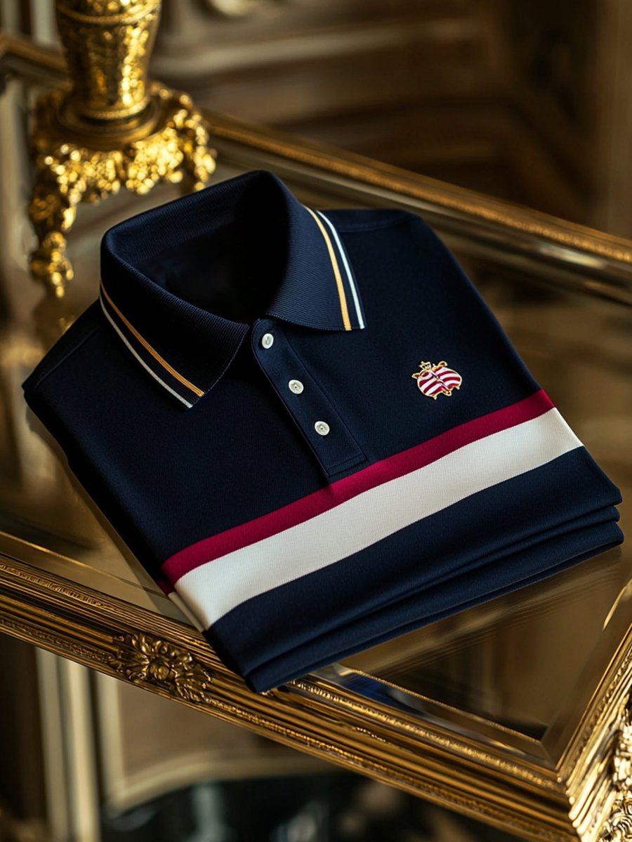 Camisa polo vintage ejecutivo de manga larga para hombre