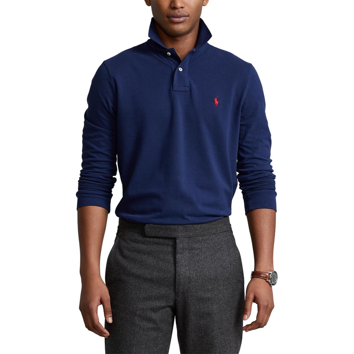 Classic Fit Mesh Polo Shirt - 1