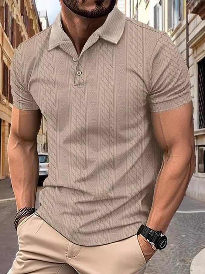 Camisa polo jacquard Fabric de modaable casual para hombre