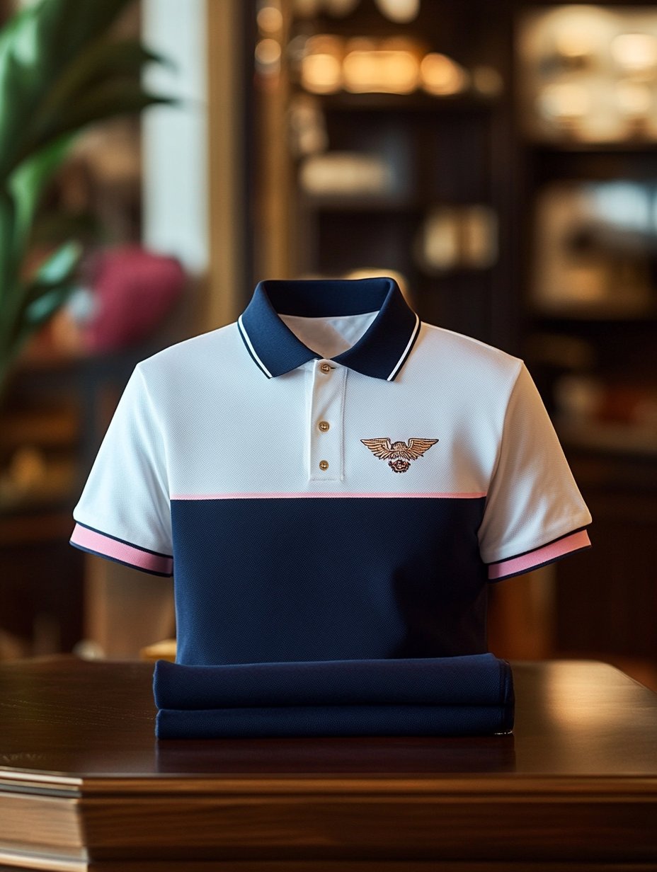 Camisa polo ejecutivo casual Eagle Button de manga corta para hombre