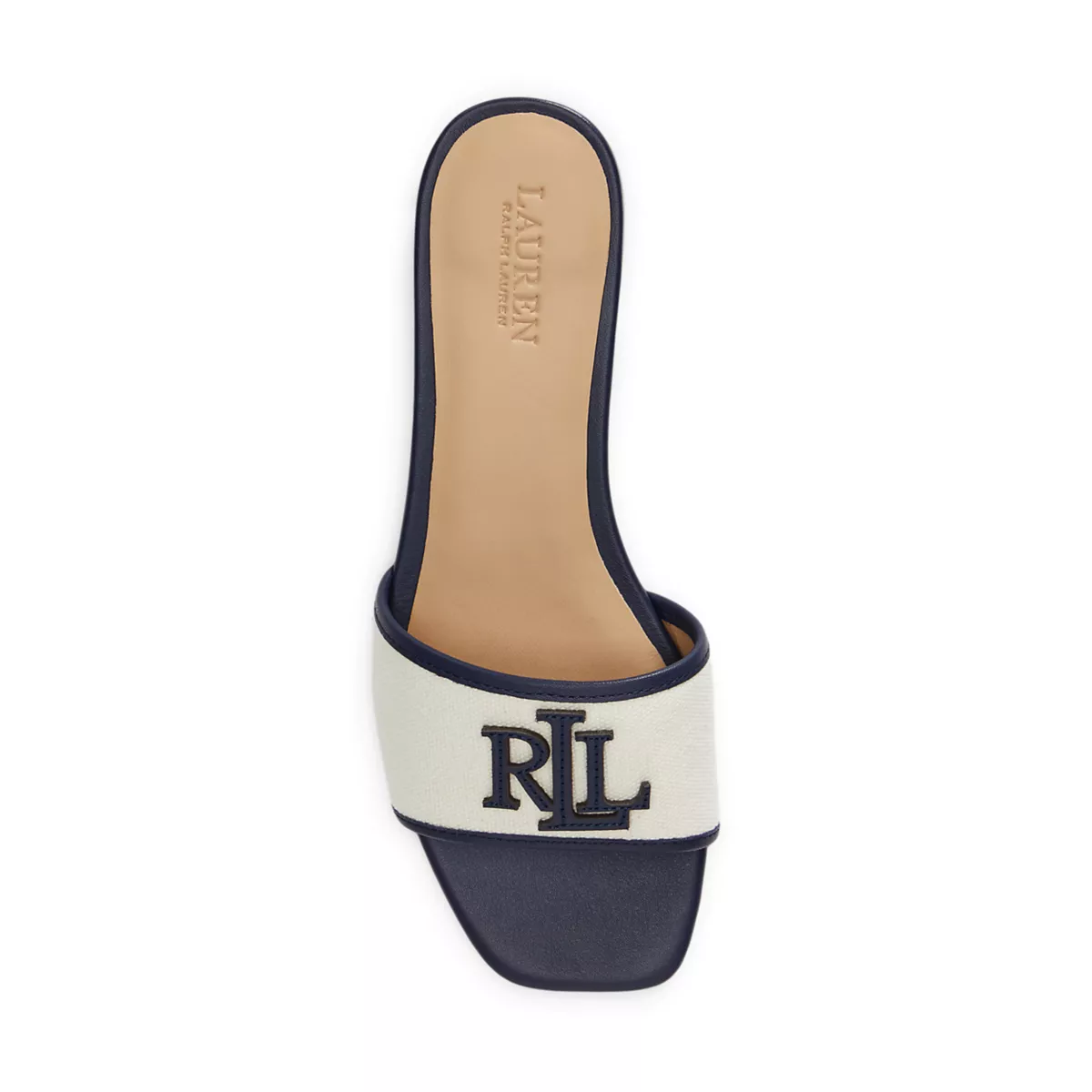 Everley Leather-Trim Canvas Slide Sandal - 4
