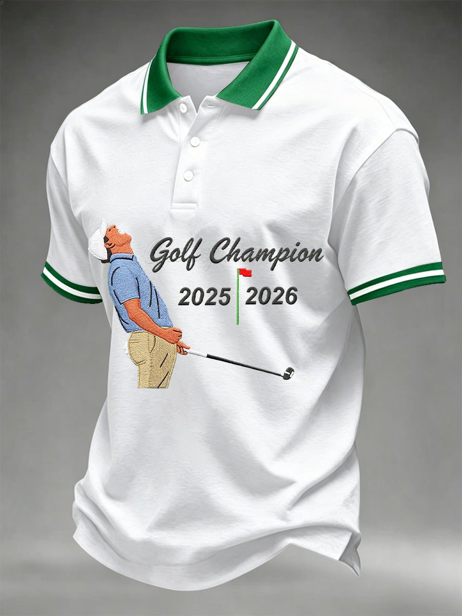 Golf Champion estampado casual Polo para hombre
