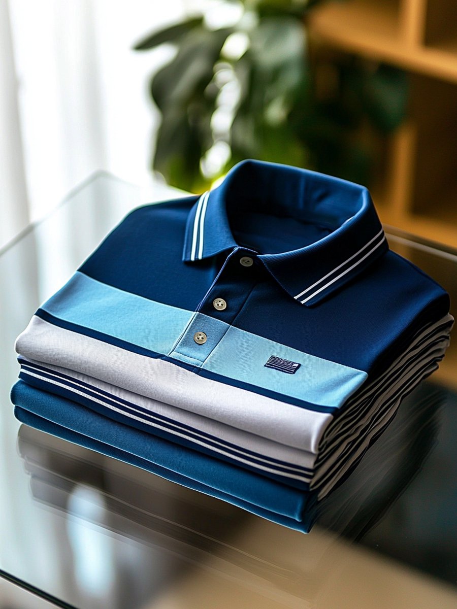 Camisa polo vintage ejecutivo de manga larga para hombre