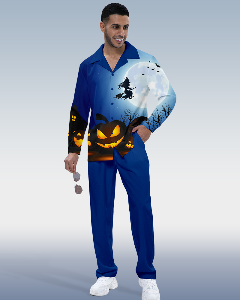 Camisa Suitmens Halloween estampado de manga larga Walking Set 280 para hombre