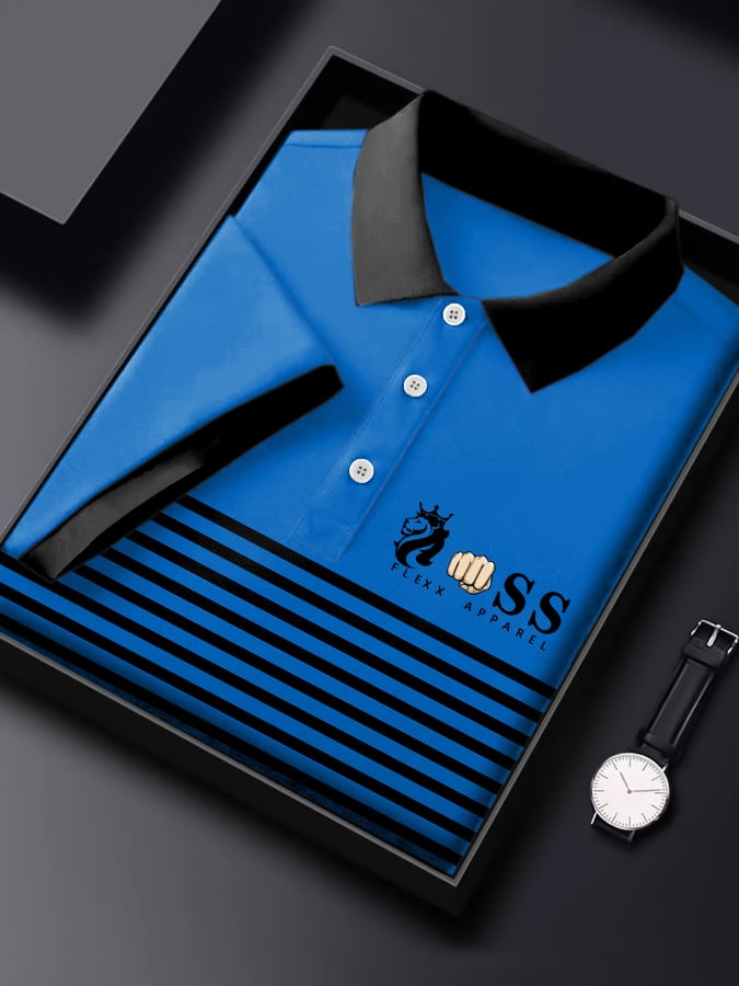 Camisa polo Letter estampado casual de manga corta para hombre