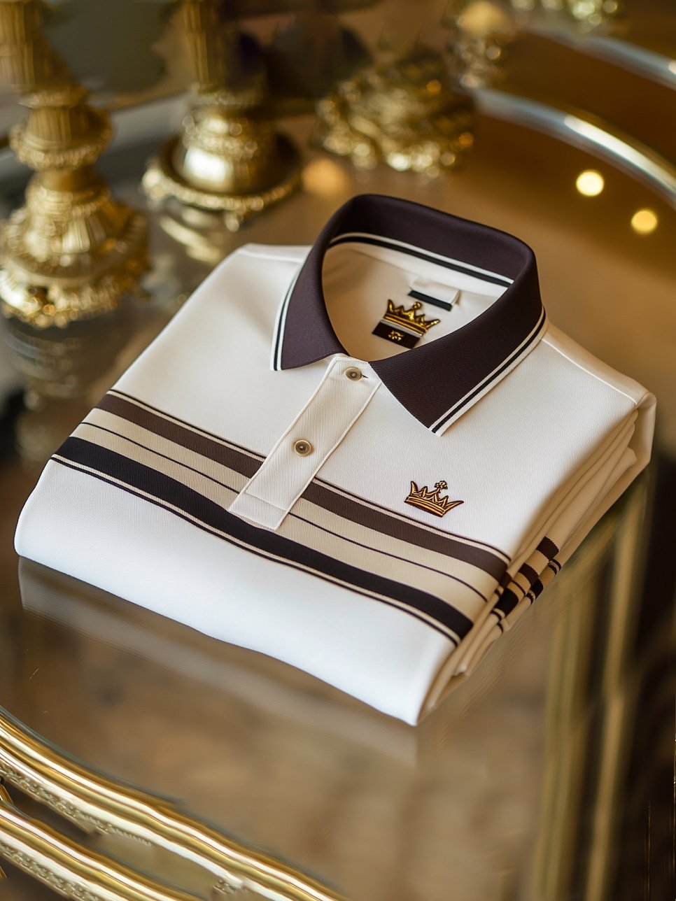 Camisa polo clásico ejecutivo Check Logo Button de manga corta para hombre