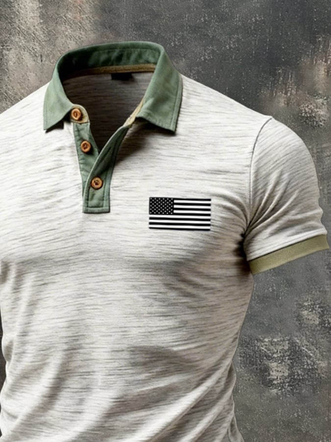 Camisa polo retro Patriot en bloques de color para hombre