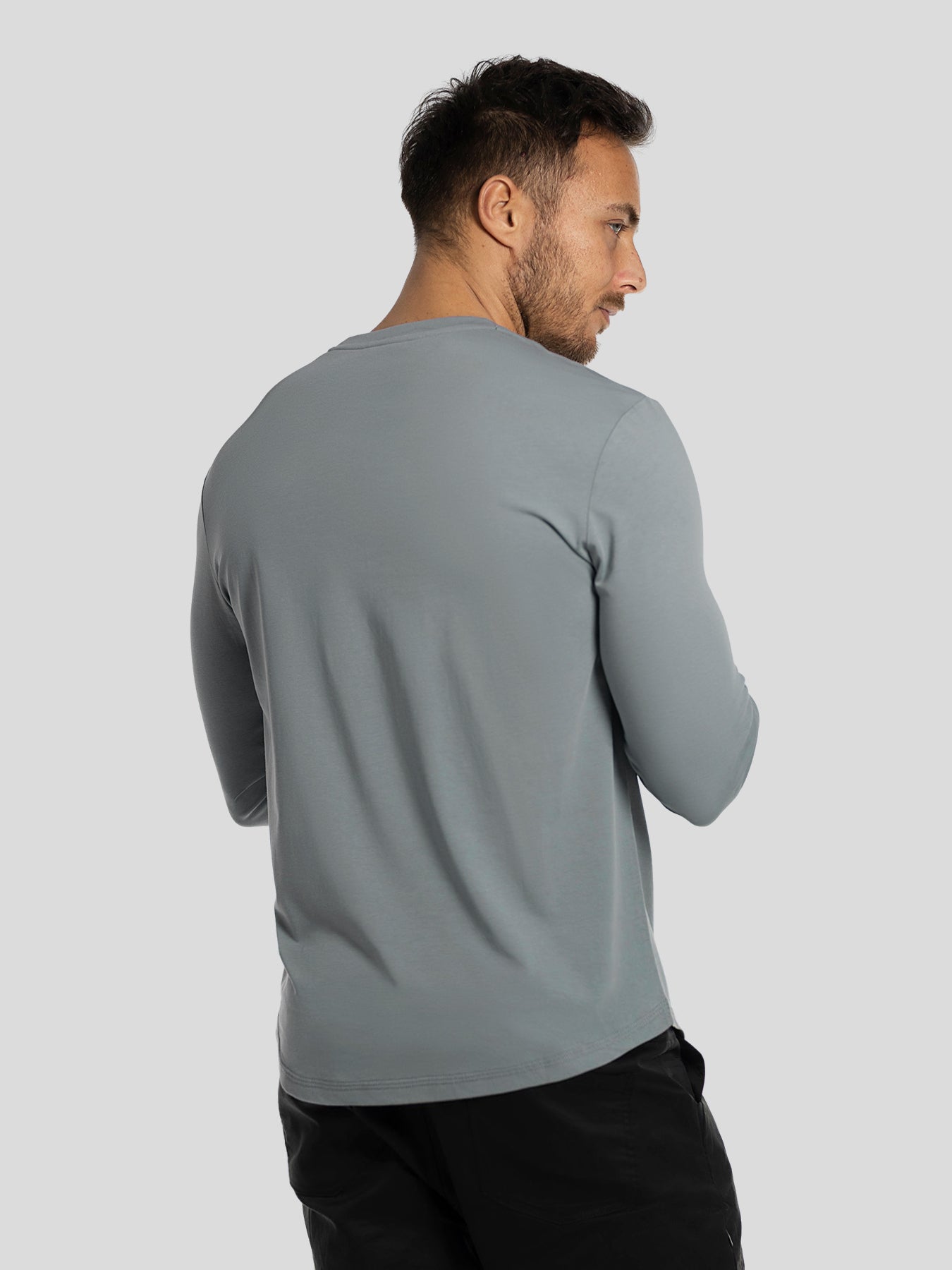 StaySmooth de manga larga Curve Hem Tee: de corte entallado