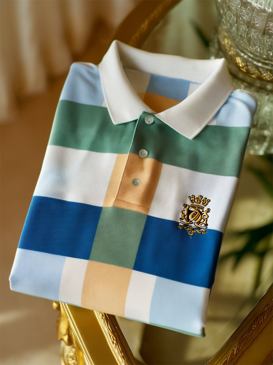 Camisa polo ejecutivo casual Button de manga corta para hombre
