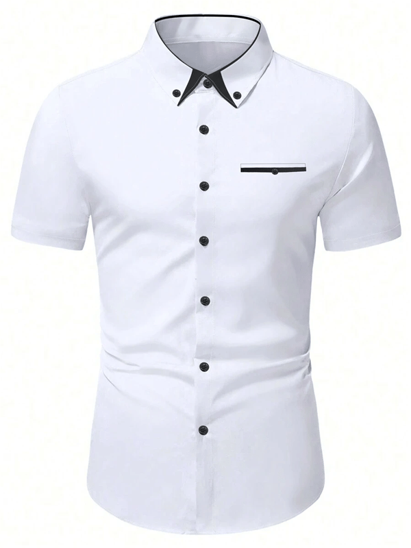 Camisa ejecutivo casual de manga corta para hombre