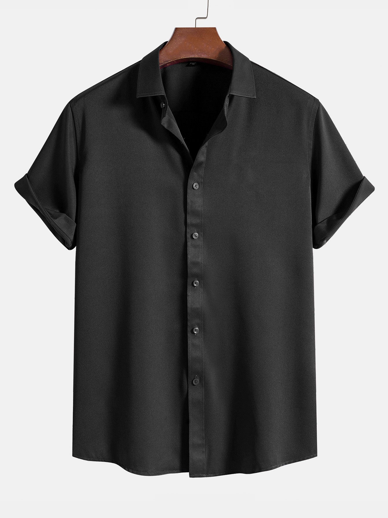 De color sólido Lapel Basic camisas