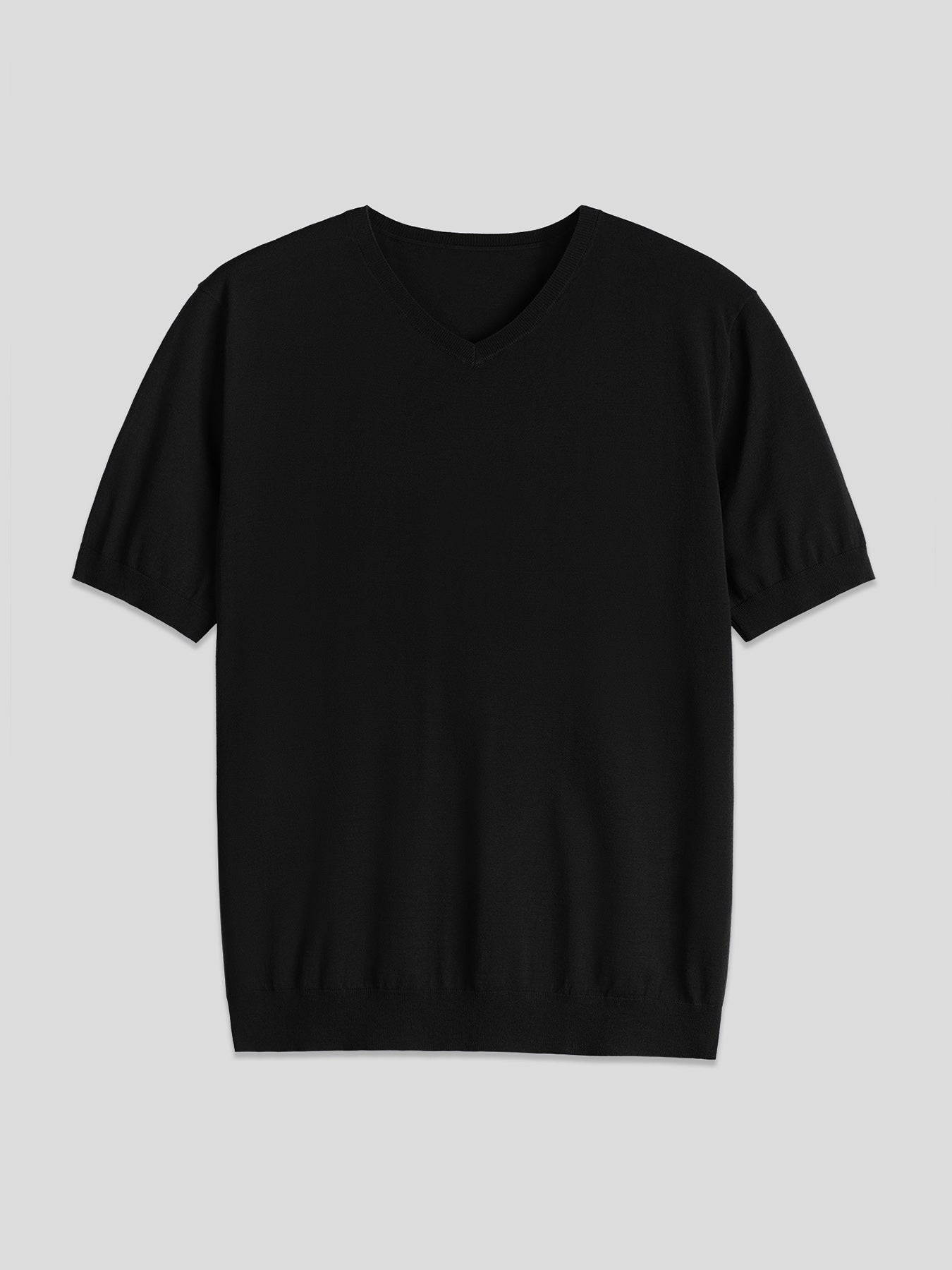 Camiseta Gentletejido de manga corta V-neck tejidoted