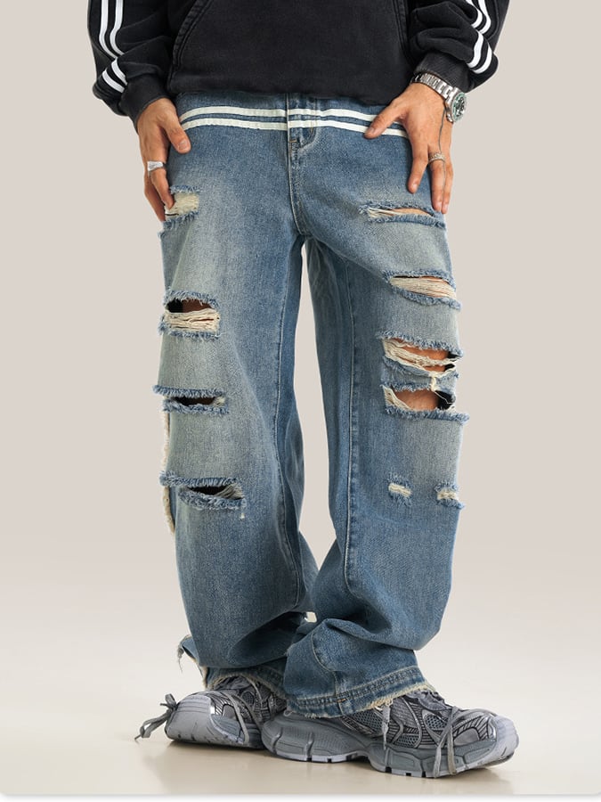 Elegantee casual Ripped Jeans para hombre