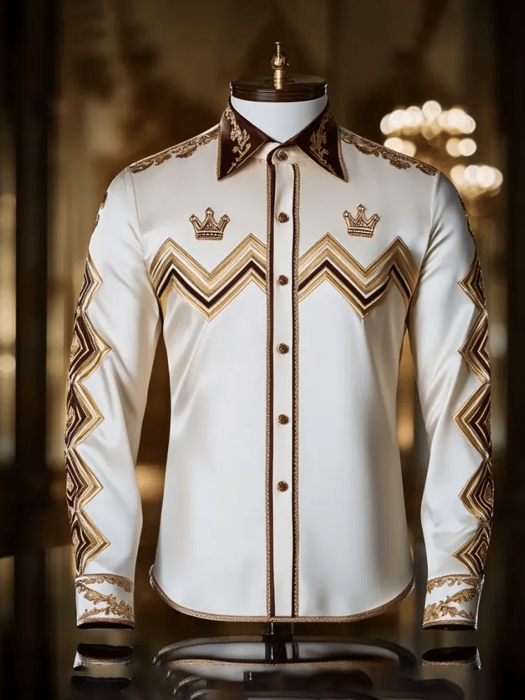 Camisa seda ejecutivo de lujo de manga larga para hombre