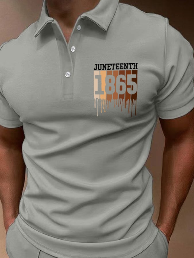 Camisa polo Juneteenth 1865 estampado para hombre