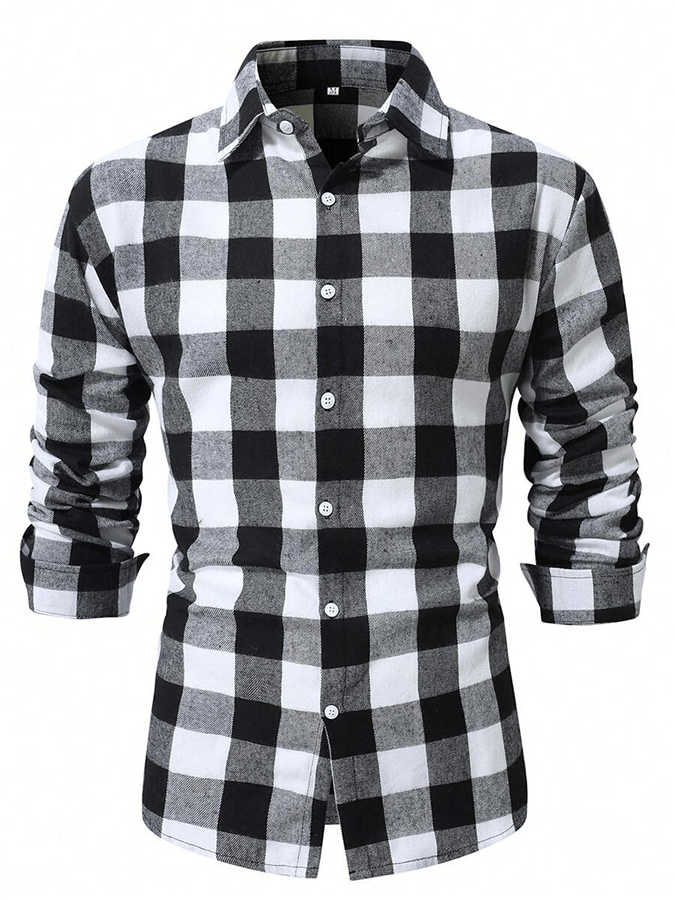 Camisa a cuadros ejecutivo casual para hombre
