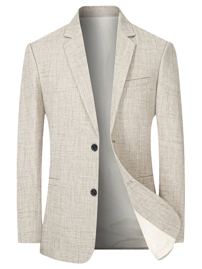 Saco para trabajo Office Notched cuello Solid Regular Fit para hombre