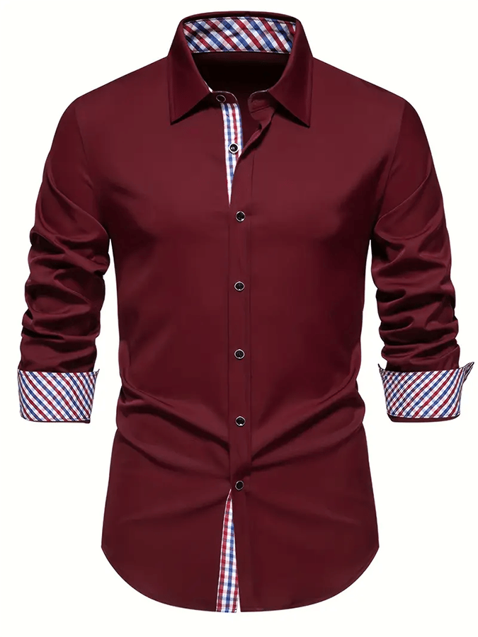 Camisa ejecutivo casual estampado de manga larga para hombre