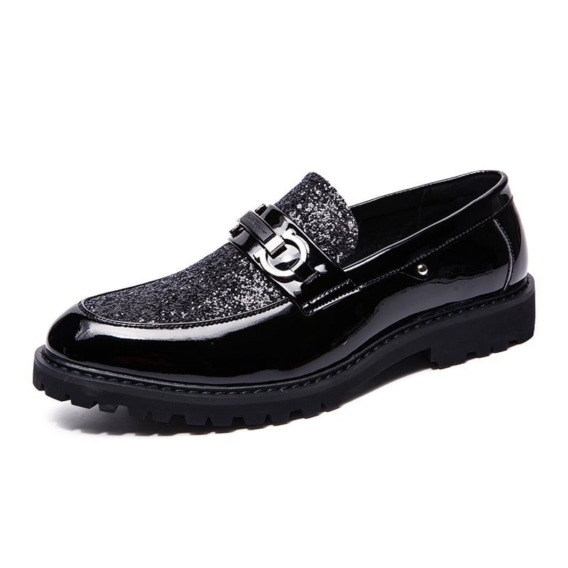 Zapatos British de moda Matching Sequin ejecutivo Dress cuero