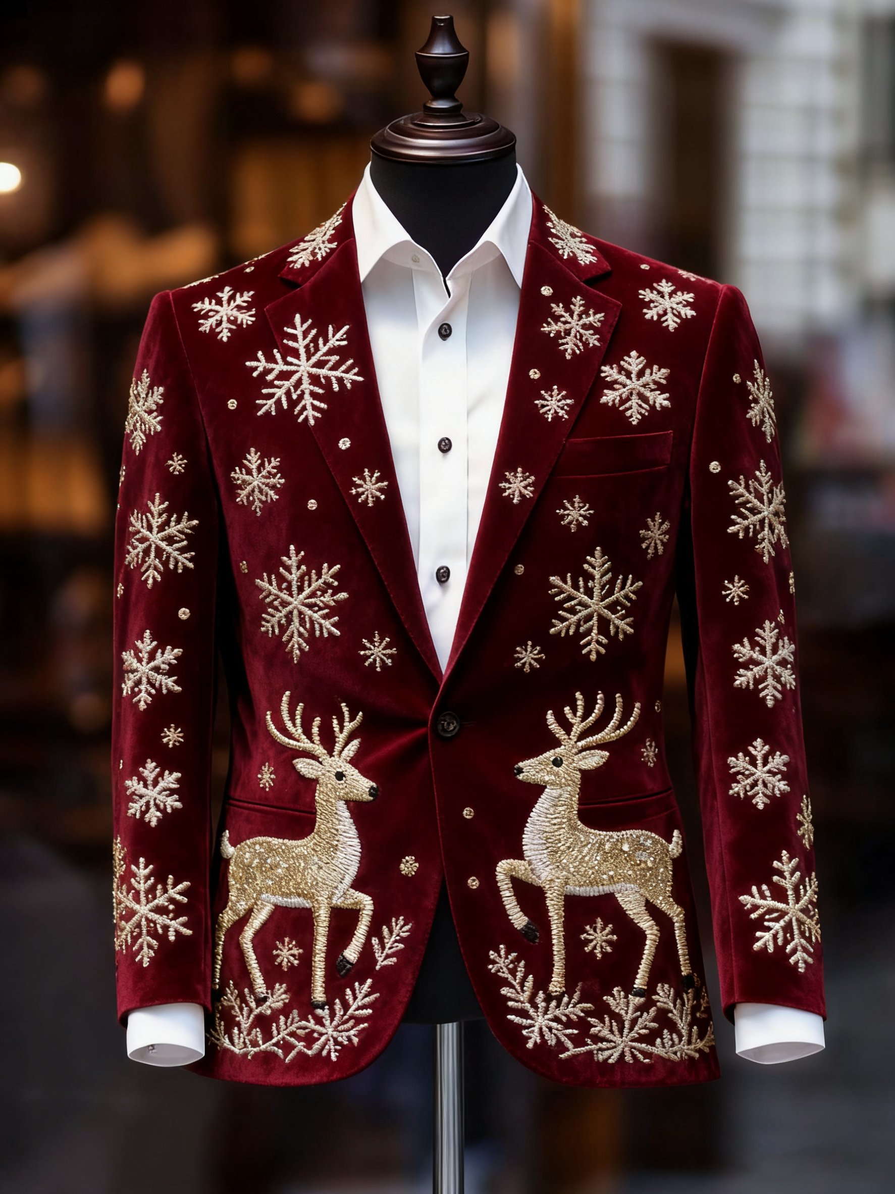Christmas casual estampado Large bolsillo sacos para hombre