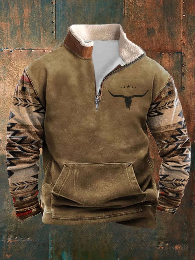 Sudadera casual cierre Stand cuello de manga larga estampado