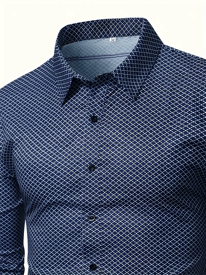 Camisa geométrico Design ejecutivo casual para hombre