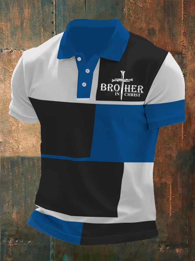 Camisa polo Brother In Christ estampado Contrast para hombre