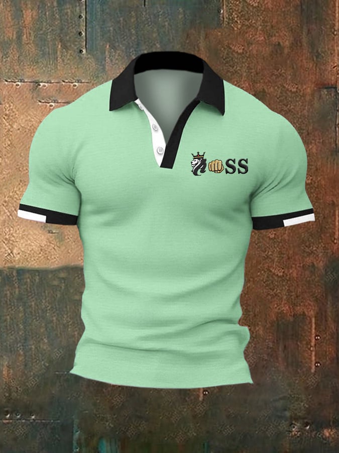 De moda casual ejecutivo Contrast Color Polo para hombre