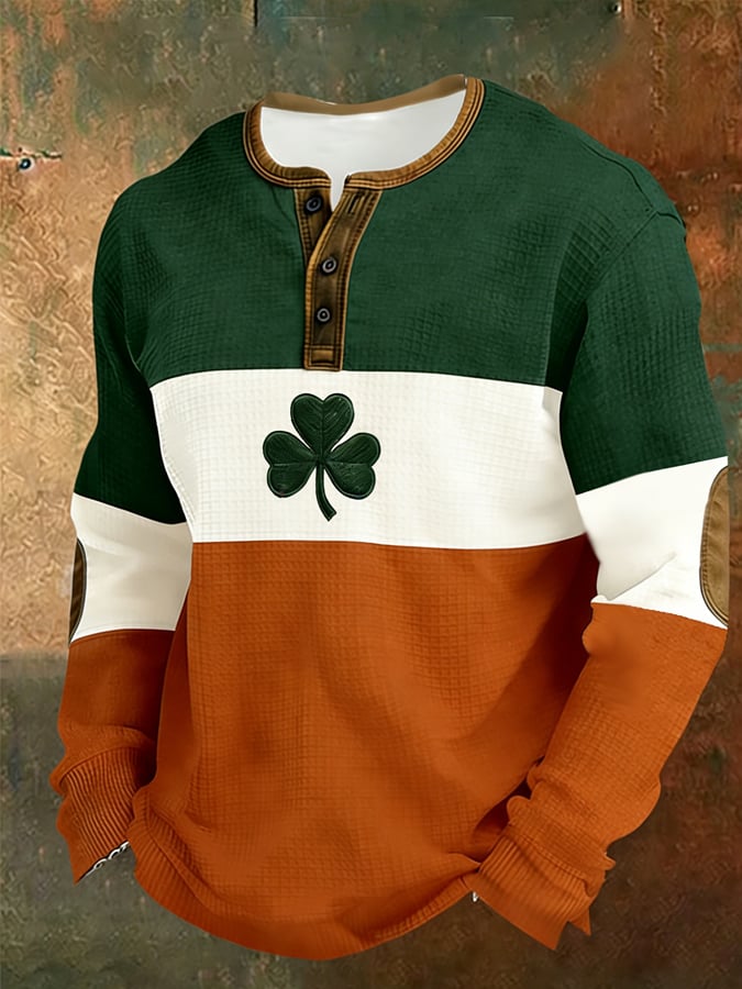 Camisa St. Patrick's Day estampado Button-Up para hombre