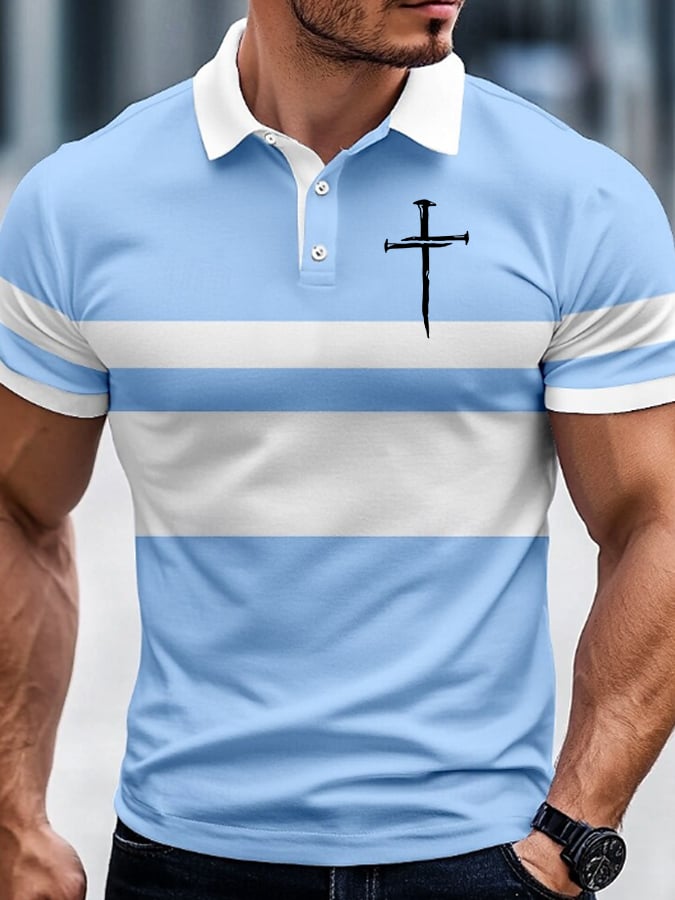 Camisa polo Nail Cross estampado para hombre