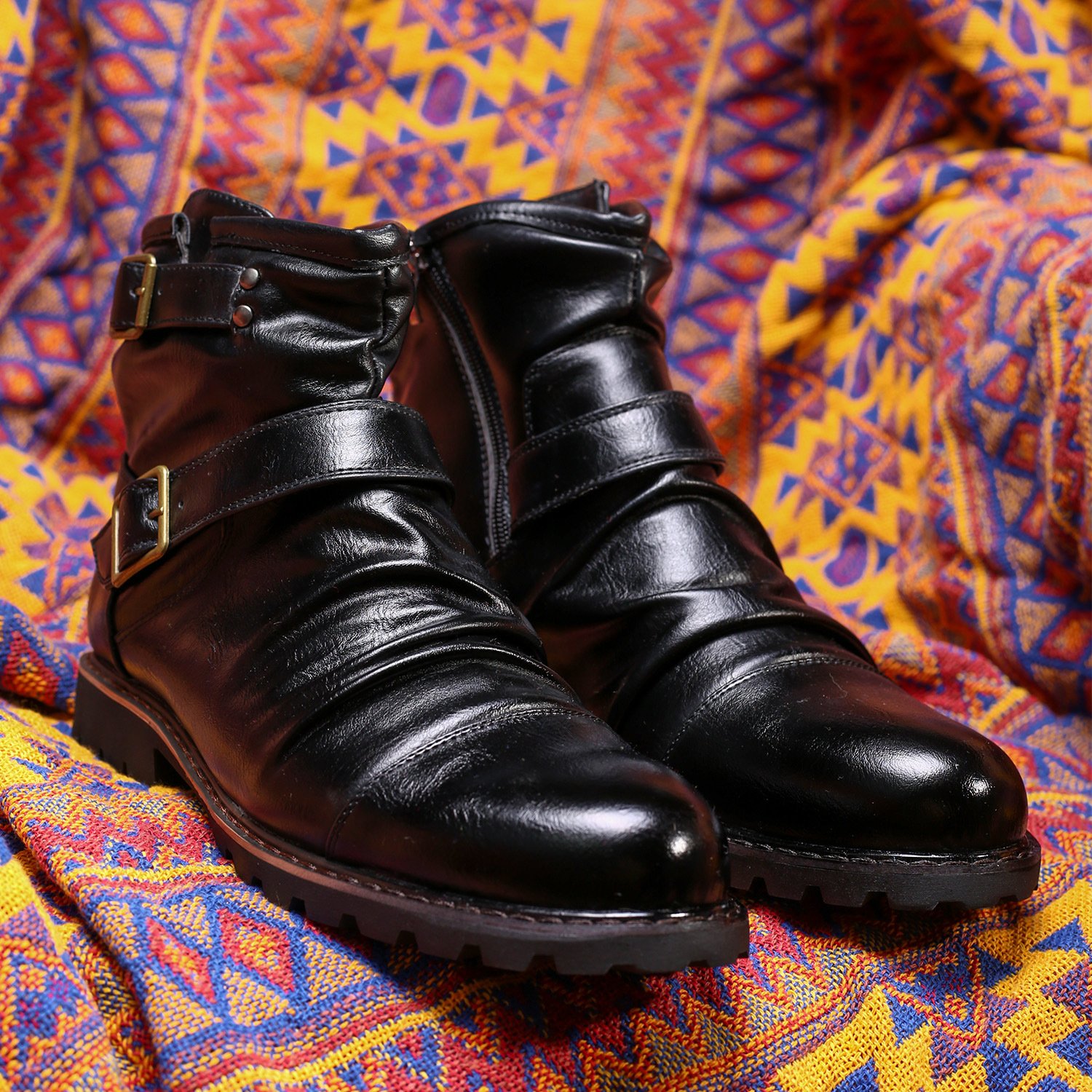 Botas cuero Non-Slip cierre High-Top Men Ankle