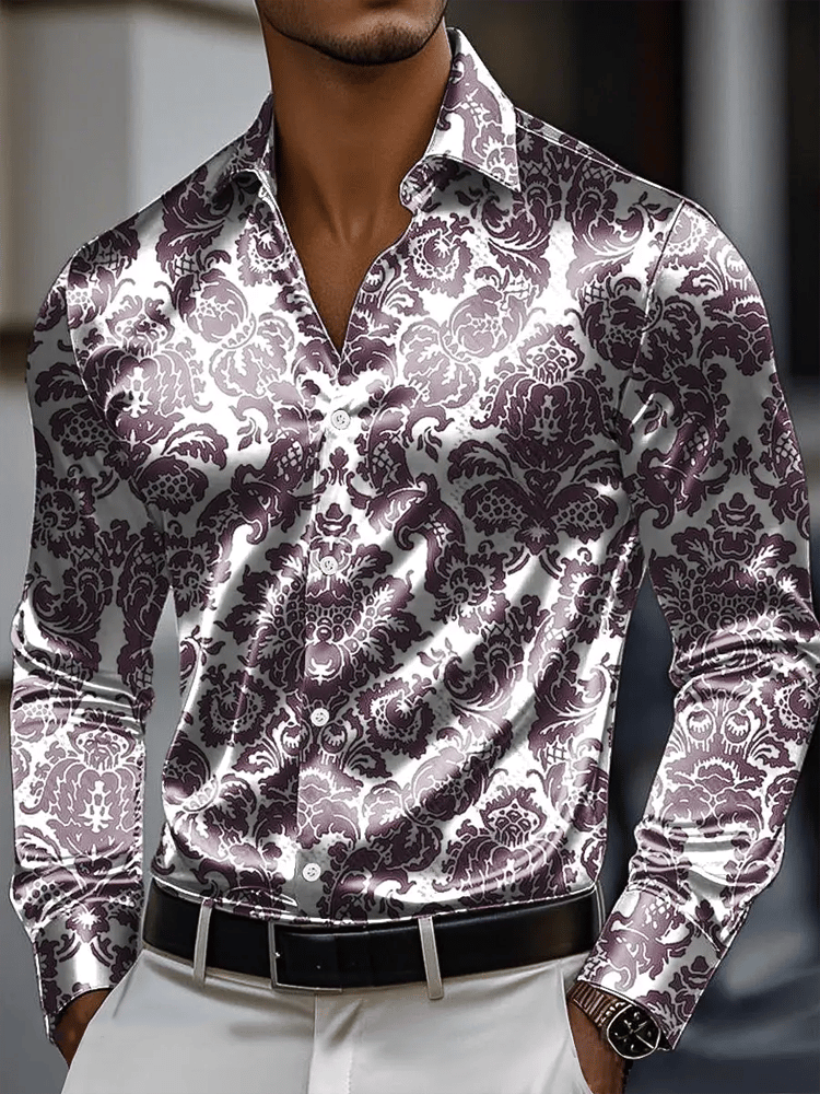 Camisa vintage de manga larga para hombre