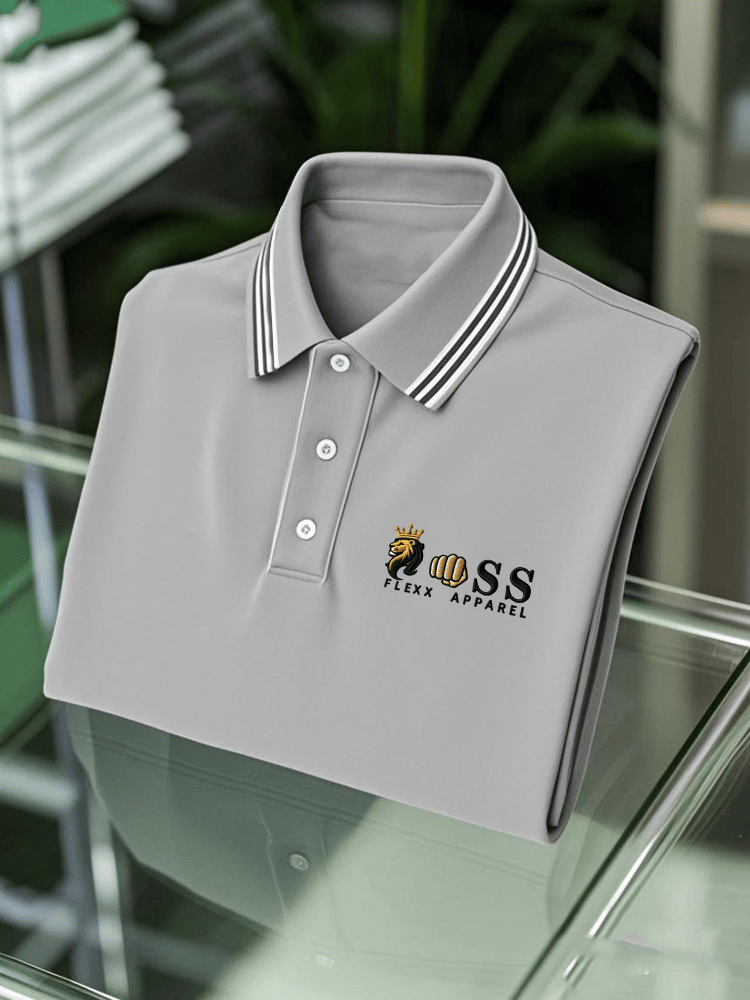 Camisa polo ejecutivo casual estampado de manga corta para hombre