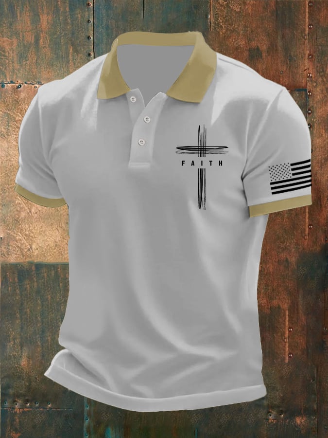 Casual Contrast Color Faith Polo para hombre