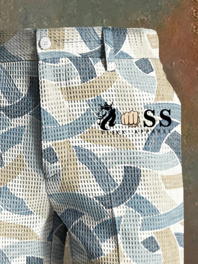 Pantalón casual a cuadros Waffle para hombre