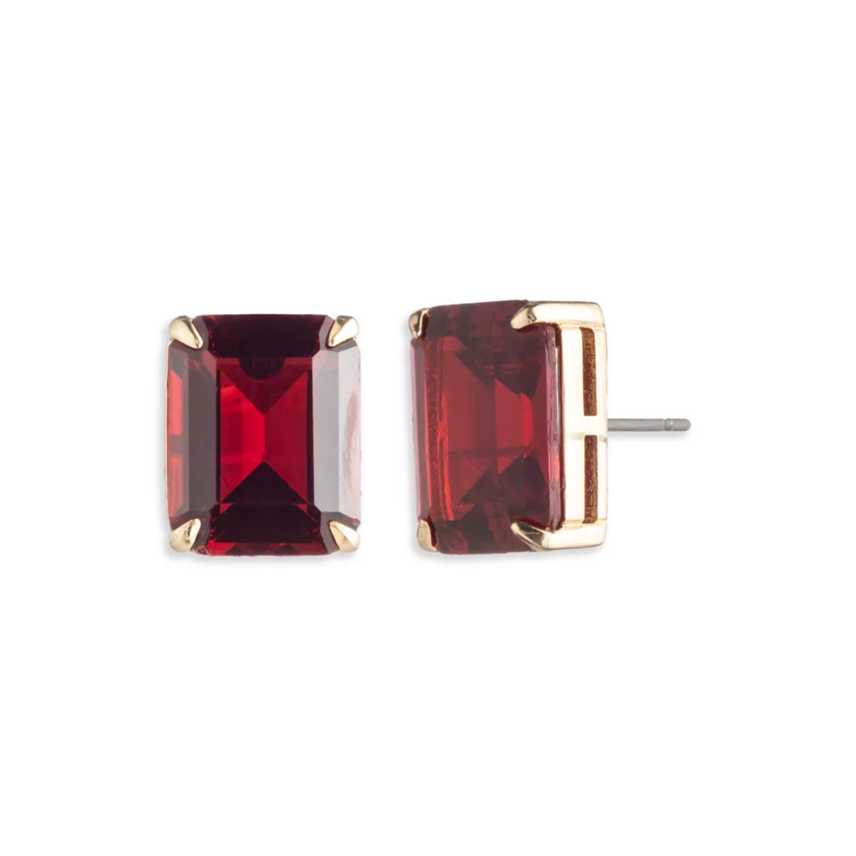 Gold Tone Jet Stud Earrings - 2