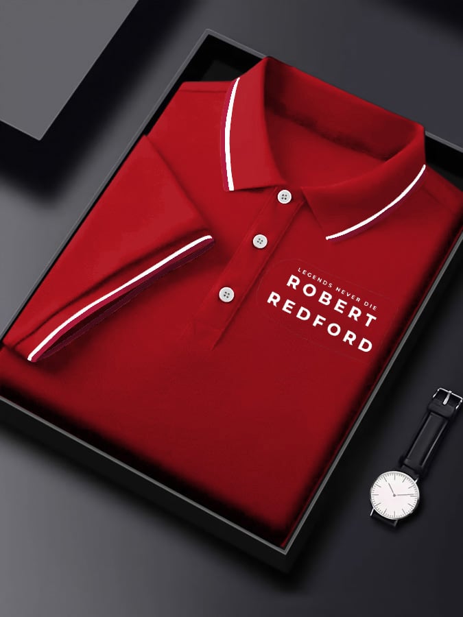 Camisa polo clásico ejecutivo Logo Button de manga corta para hombre