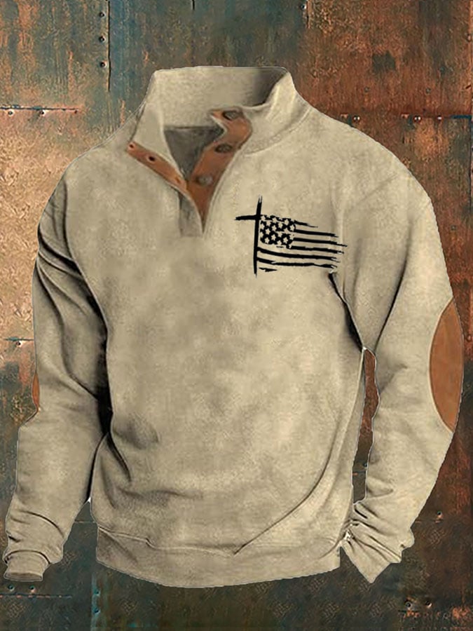 Sudadera Aintage Faith Flag estampado para hombre