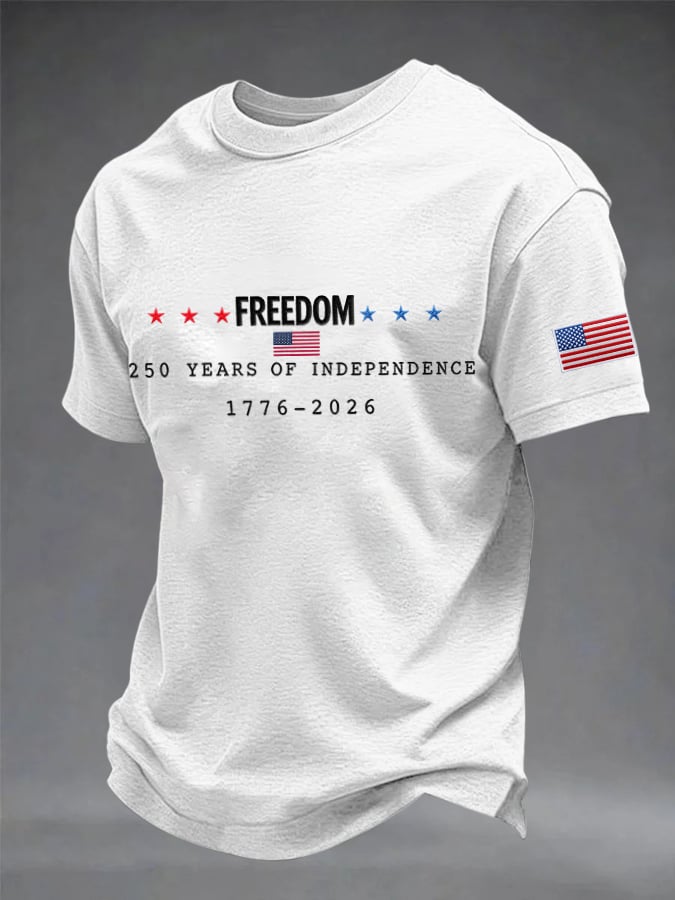 Camiseta 250 Years Of Independence estampado Round Neck para hombre