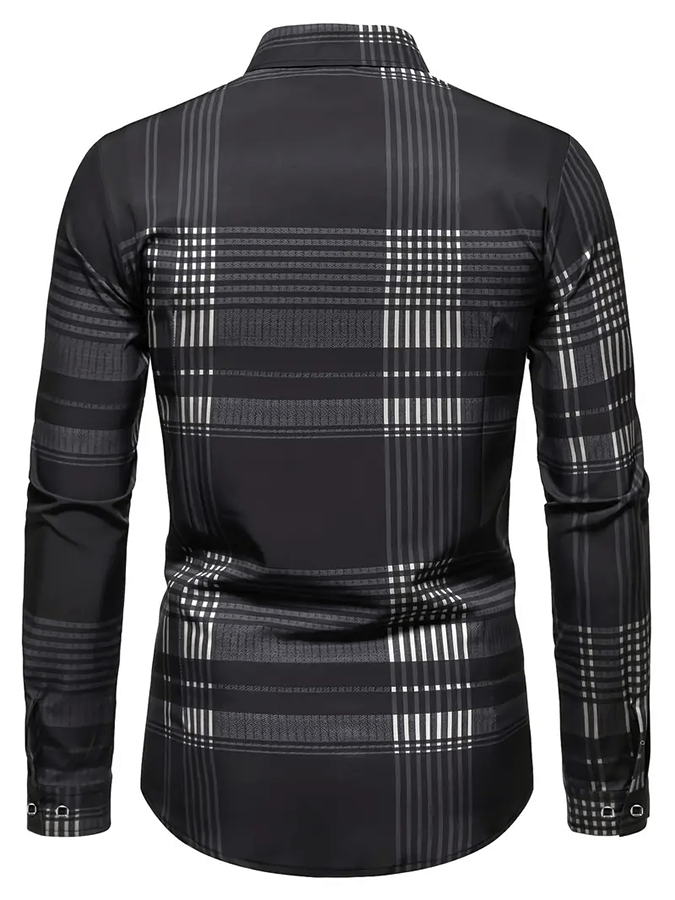 Camisa a cuadros ejecutivo casual para hombre