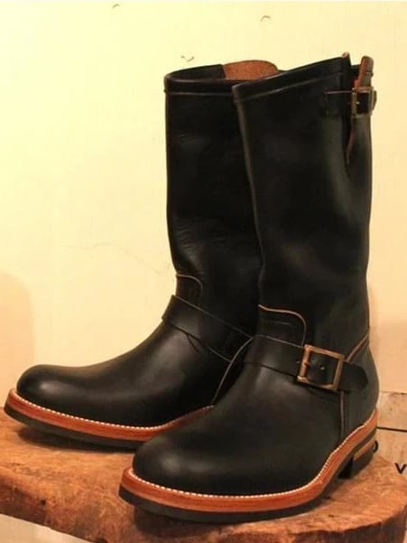 Botas Autumn and winter round toe mid-tube para hombre