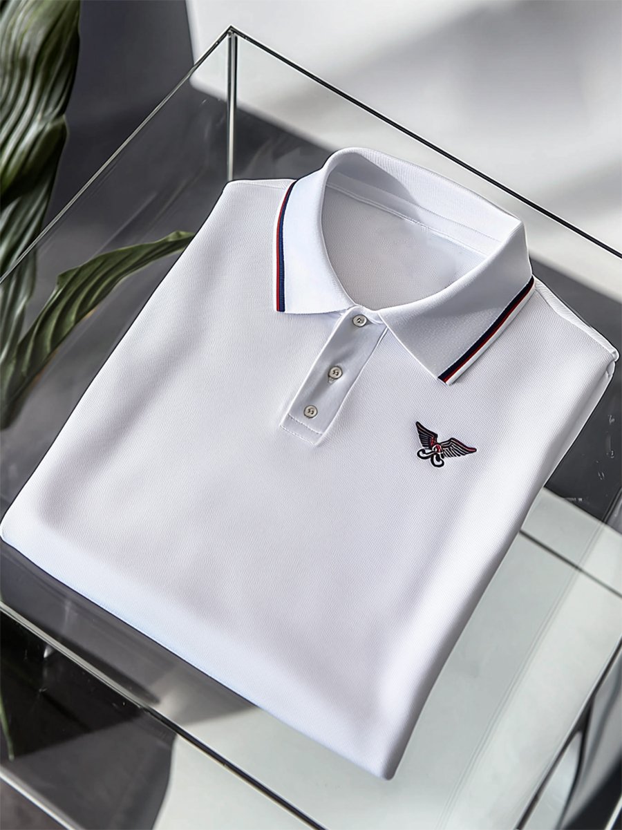 Camisa polo ejecutivo casual Button de manga corta para hombre