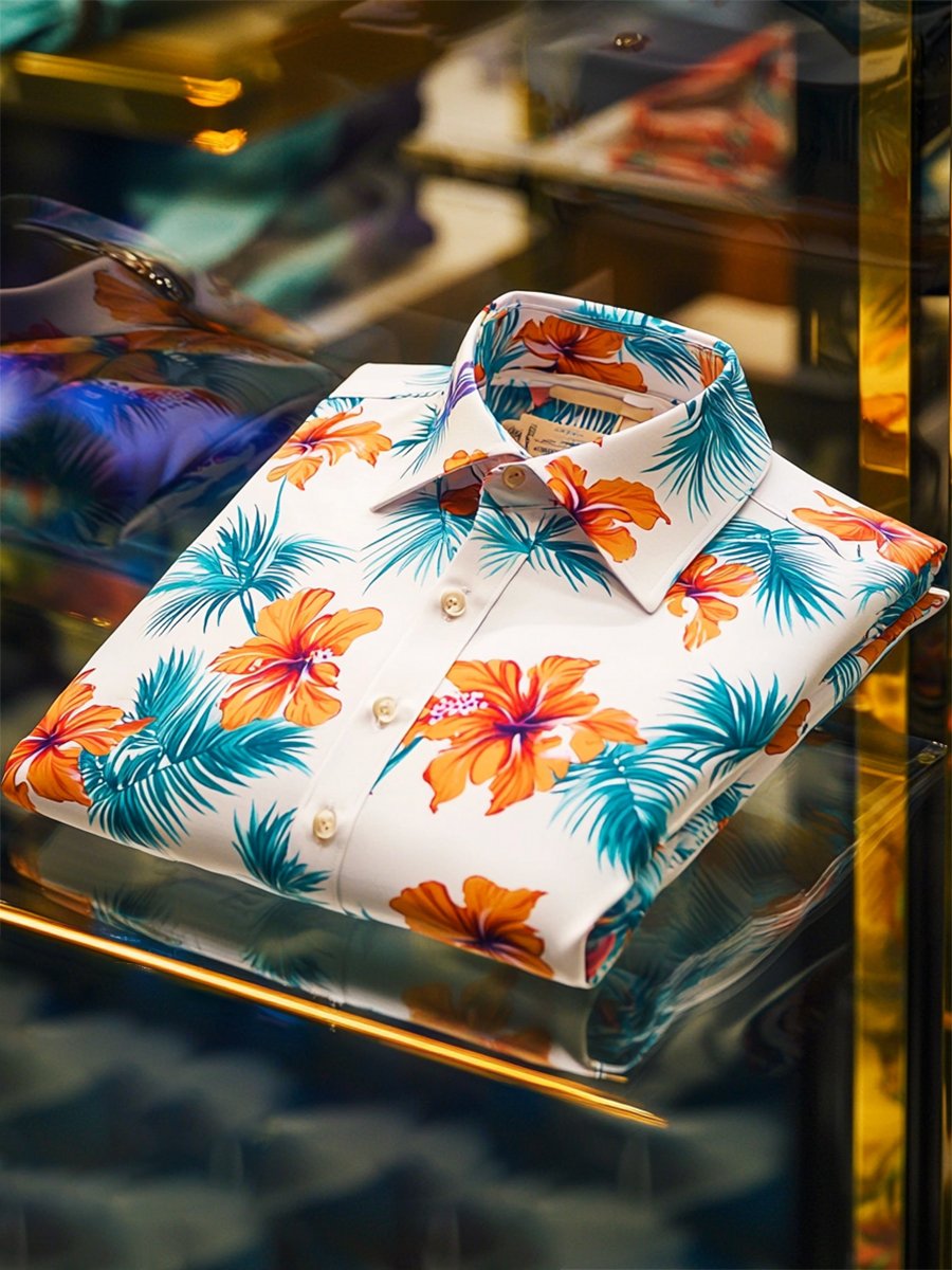 Camisa satén Luxe de manga larga con botones para hombre