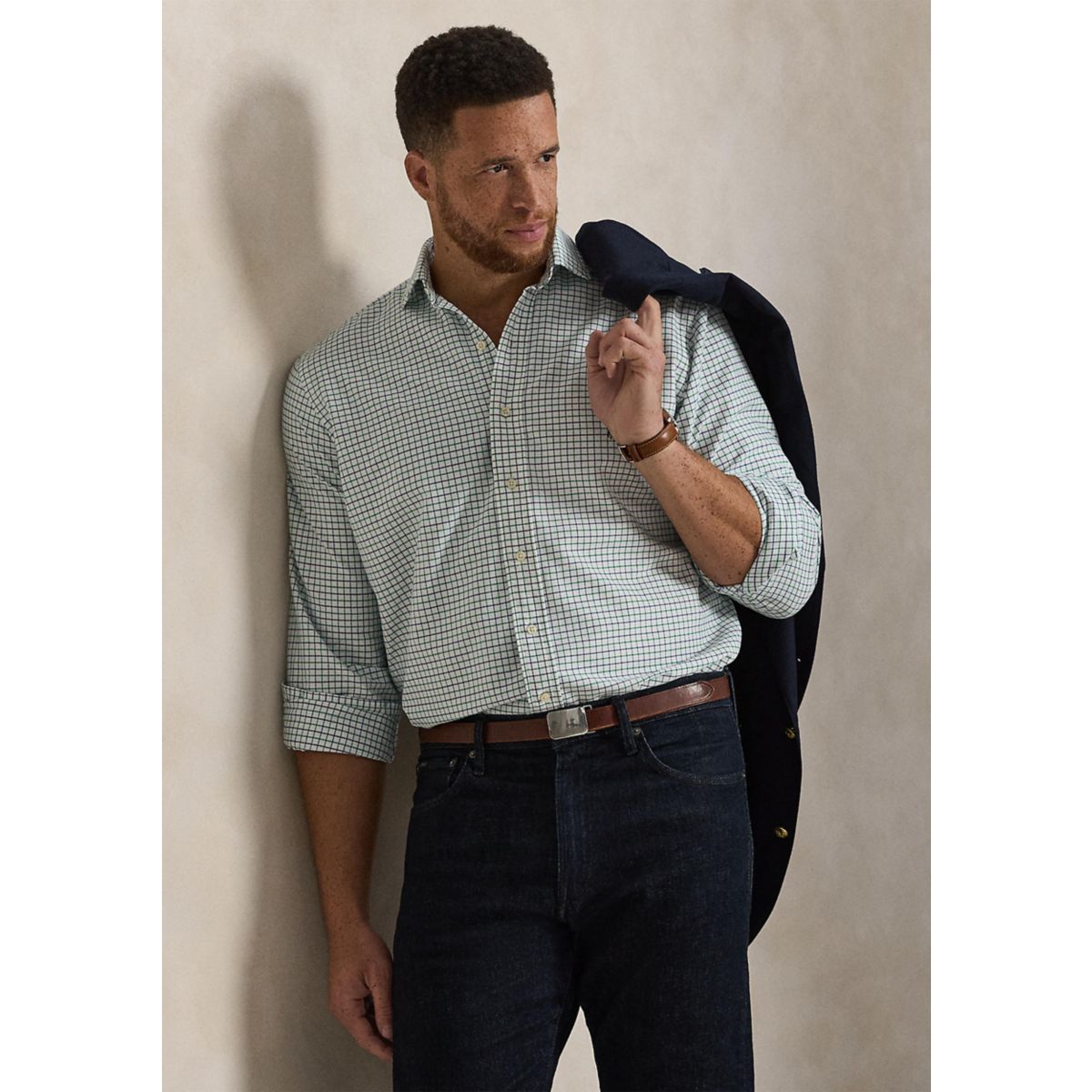 Big & Tall Tattersall Oxford Shirt - 4