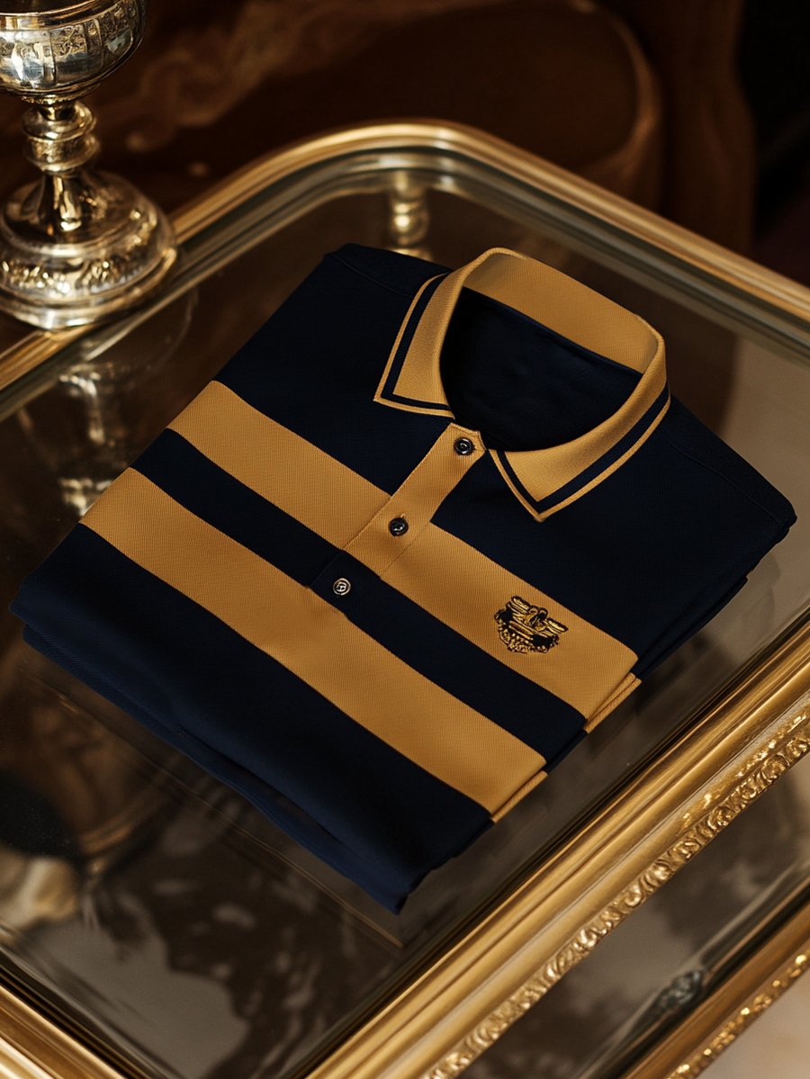 Camisa polo vintage ejecutivo de manga larga para hombre