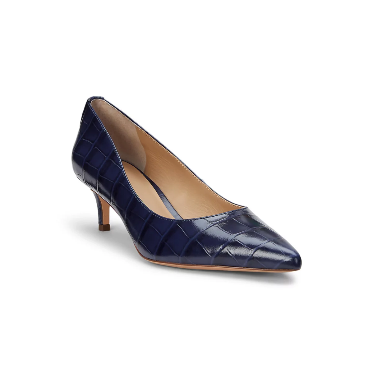 Adrienne Crocodile Embossed Leather Pumps - 5